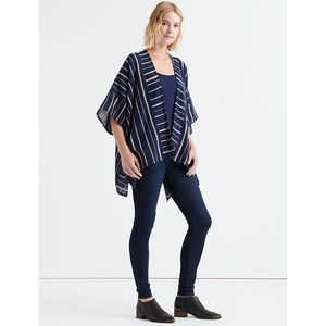 Lucky Brand Navy/Tan Striped Kimono •NEW•